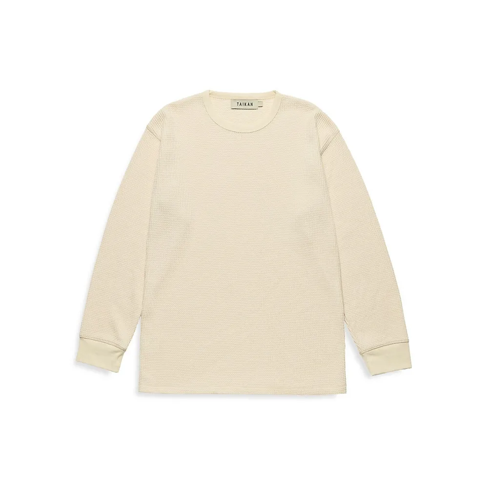 Waffle Knit Heavyweight Long-Sleeve Top