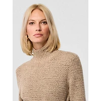 Aspen Long-Sleeve Tie-Front Turtleneck Sweater