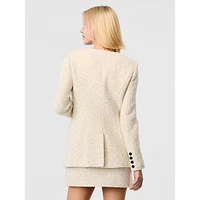 Lea Collarless Boyfriend Tweed Jacket