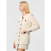 Lea Collarless Boyfriend Tweed Jacket