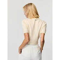 Elsie Wool & Cashmer Short-Sleeve Sweater