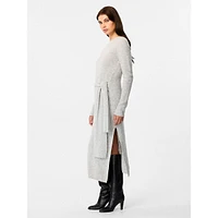 Blakely Long-Sleeve Tie-Front Knit Midi Dress