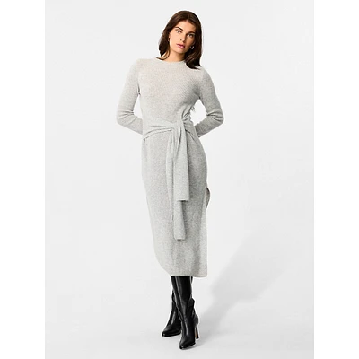 Blakely Long-Sleeve Tie-Front Knit Midi Dress