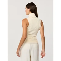 Celeste Sleeveless Tie-Front Turtleneck Top