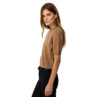 Wool & Cashmere Short-Sleeve Sweater