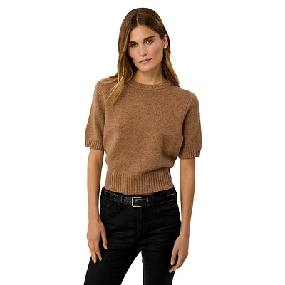 Wool & Cashmere Short-Sleeve Sweater