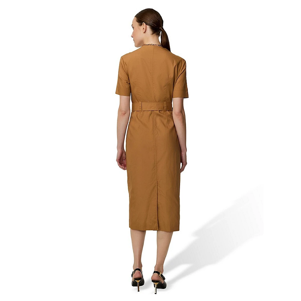 Utility-Style Poplin Shirtdress