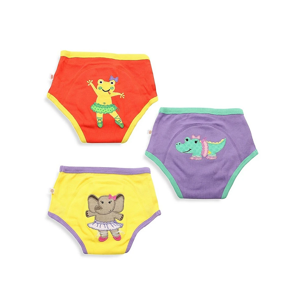 ZOOCCHINI Little Girl's 3-Piece Organic Cotton Potty Training Pants Set -  Balleri Gals