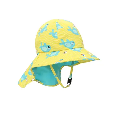 Chapeau de soleil avec panneau arrière à motif Sydney le phoque pour bébé et tout petit