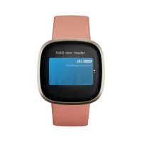 Unisex Versa 3 Aluminum & Silicone Smartwatch FB511GLPKFRCJK - Pink Clay