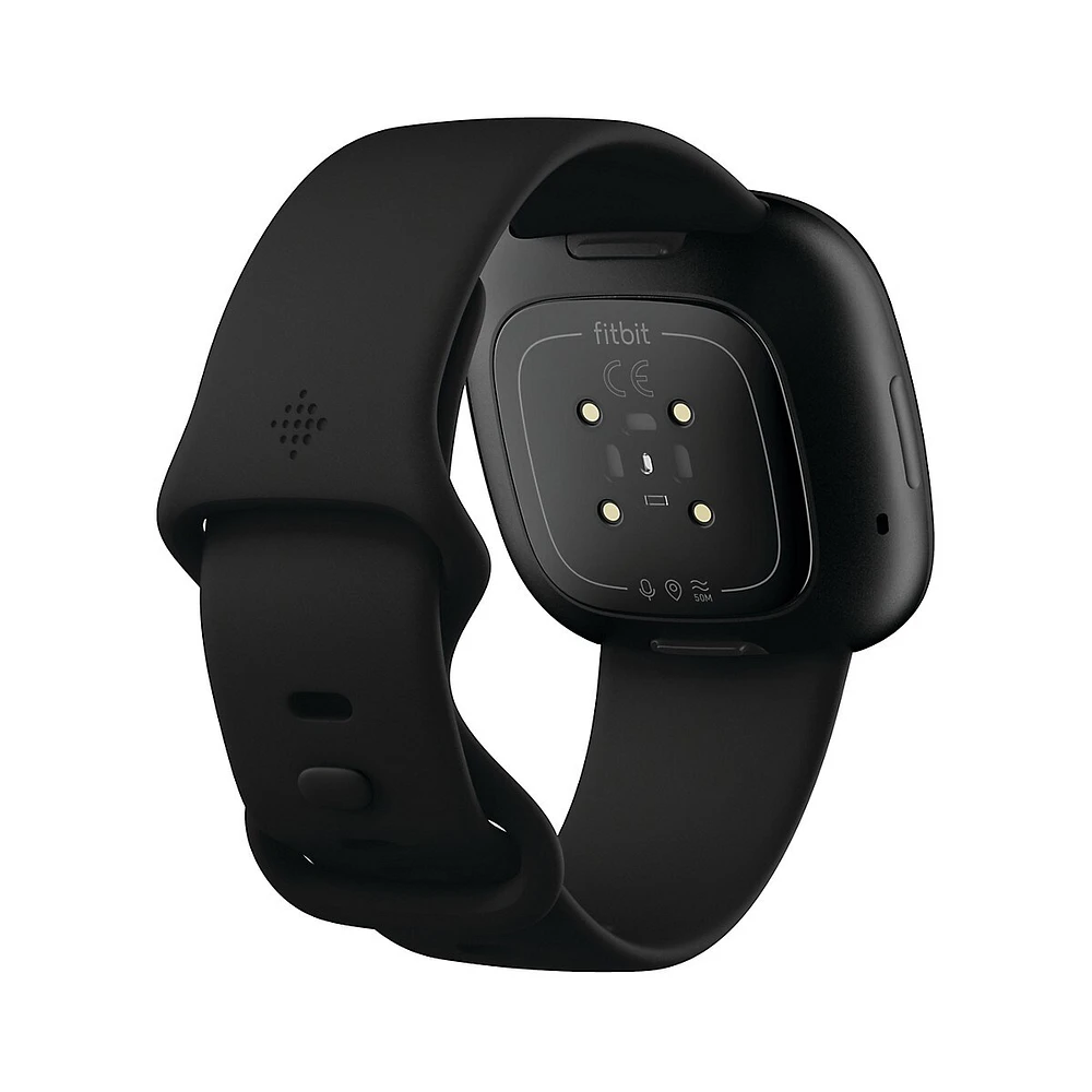 Unisex Versa 3 Aluminum & Silicone Smartwatch FB511BKBKFRCJK - Black