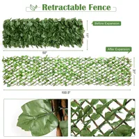 3pc Artificial Leaf Faux Ivy Privacy Fence Screen Expandable Retractable