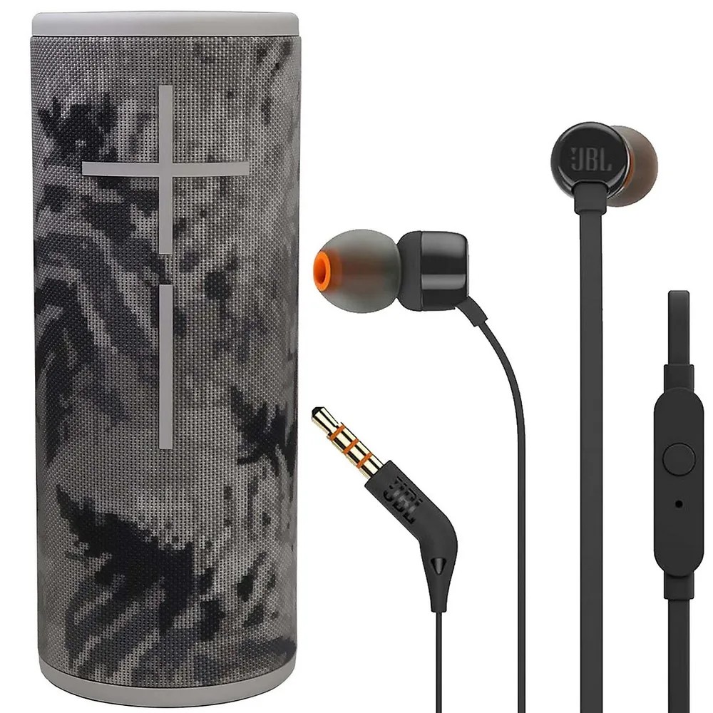 Boom3 Portable Bluetooth Speaker Jungle Grey + Jbl T110 Headphones