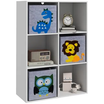 Shelf Toy Storage Cabinet With 3 Nonwoven-fabric Drawers
