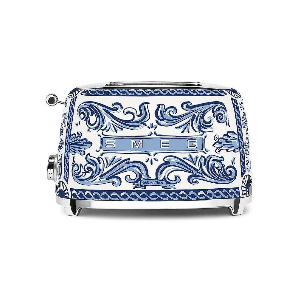 Smeg x Dolce&Gabbana Blu Mediterraneo 2-Slice Toaster TSF01DGBUS