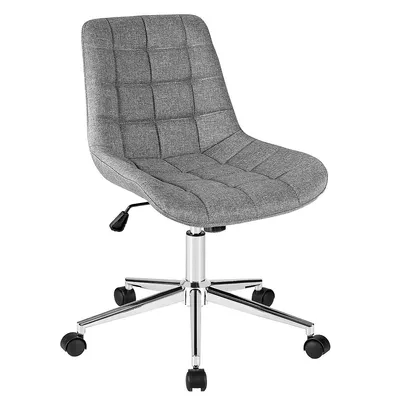 Mid Back Armless Office Chair Adjustable Swivel Fabric Task Desk Chair
