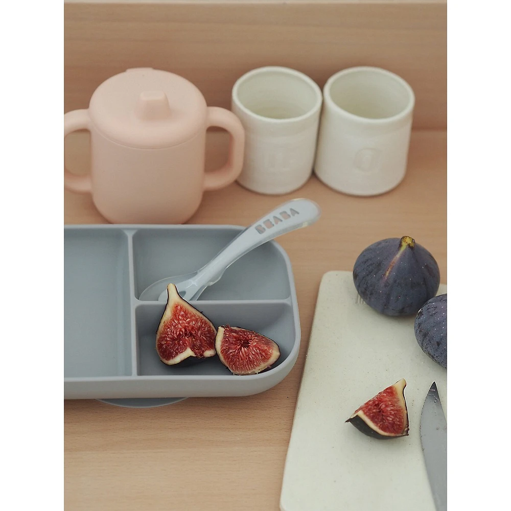 Ensemble d'alimentation en silicone Baby's Sips and Bites, trois pièces