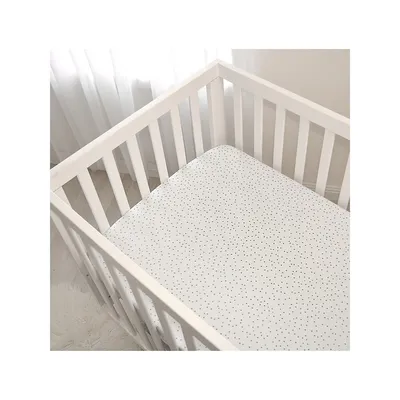Dandelion Grey Dots Cotton Jersey Crib Sheet
