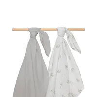 Dandelion 2-Piece Organic Cotton Muslin Swaddle Blanket Set