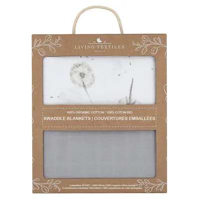 Dandelion 2-Piece Organic Cotton Muslin Swaddle Blanket Set