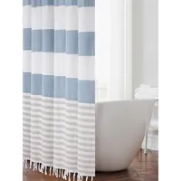 Stripe & Tassel Shower Curtain
