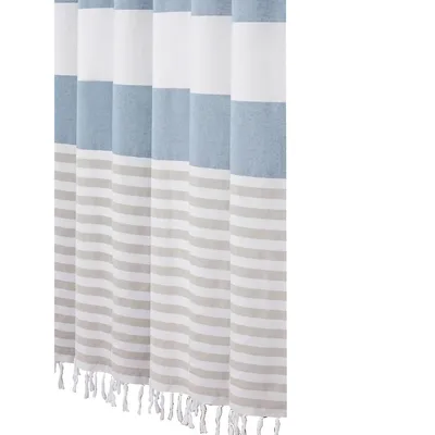 Stripe & Tassel Shower Curtain