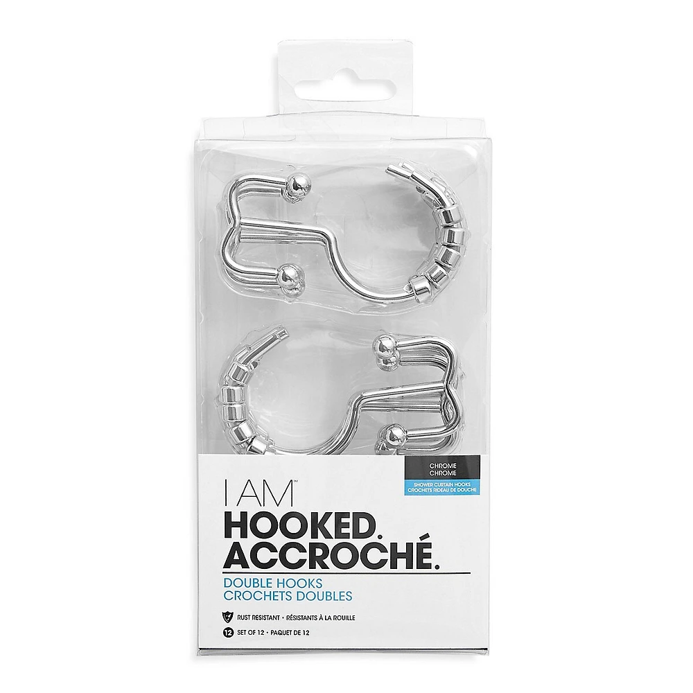 Bathroom Basics I Am Hooked 12-Piece Double Hooks Set