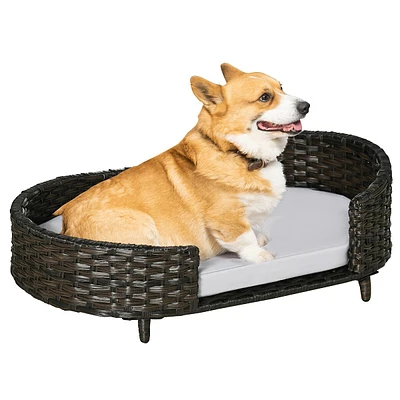 Rattan Pet Sofa Raised Dog Bed