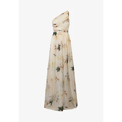One-Shoulder Floral Maxi Dress