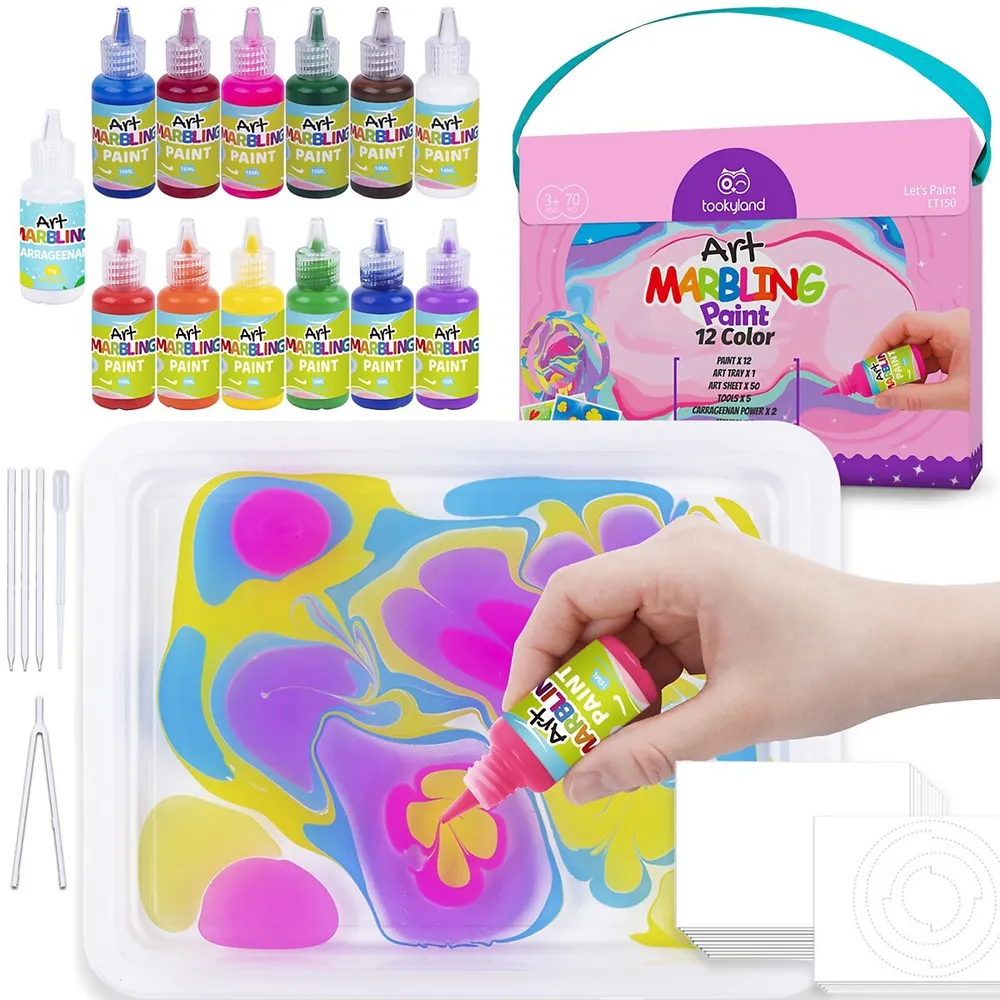 TOOKYLAND Marbling Paint Art Kit - colour Marble Painting Set For Water  Marbling, Arts & Crafts Toys And Gift Ideas