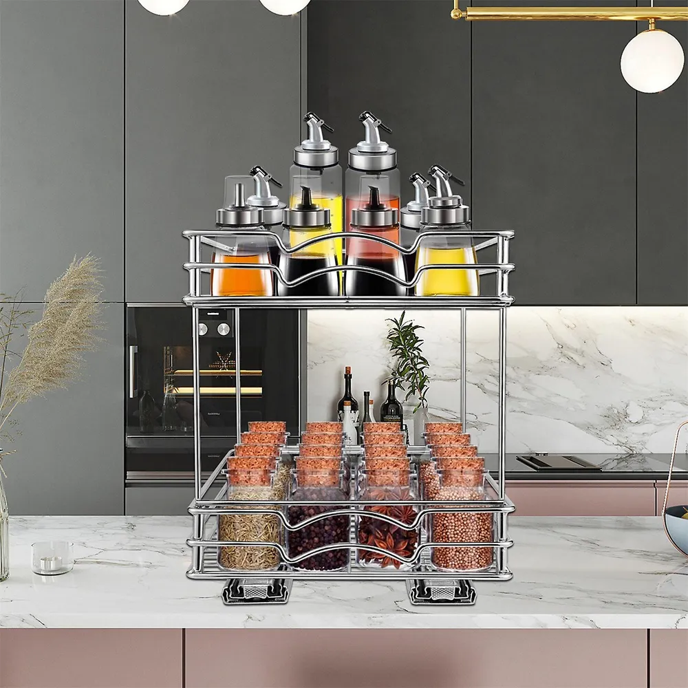 2 Tier Kitchen Pull Out Spice Rack