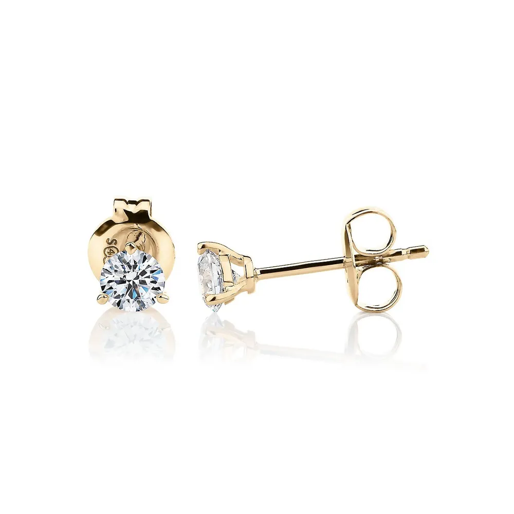 Round Brilliant Stud Earrings With 0.50 Carat* Of Signature Simulant Diamonds In 10 Karat Gold