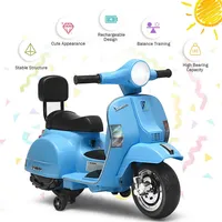 Kids Ride On Vespa Scooter Motorcycle For Toddler W/ Training Wheels