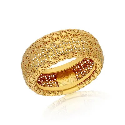 18kt Gold Plated Dc Woven Electrofusion Band Ring