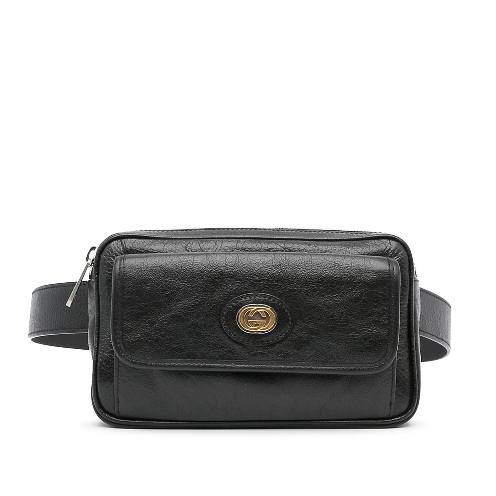 Gucci Interlocking G Belt Bag - Black