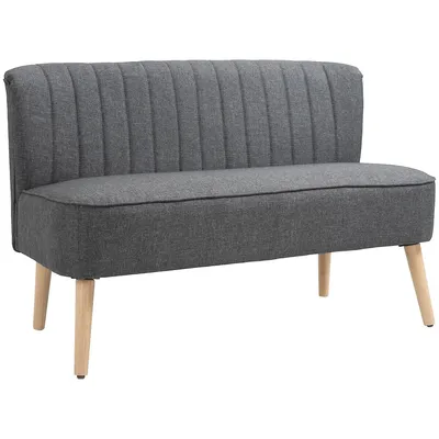 46" Loveseat Sofa With Rubber Wood Legs For Bedroom