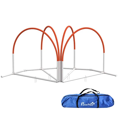 4 Pieces Dog Agility Training Equipment With Weave Poles