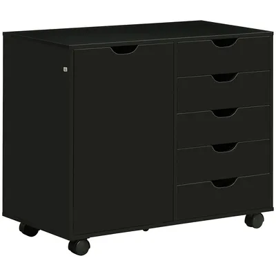 5 Drawer Mobile Filing Cabinet, Office Storage Cabinet