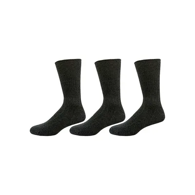 Men's 3-Pair Non-Elastic Crew Socks Pack