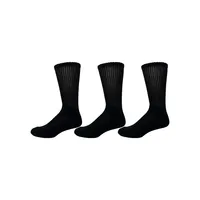 Men's 3-Pair Non-Binding Cushioned-Sole Crew Socks Pack