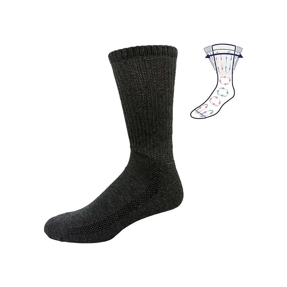 Chaussettes mi-mollet à semelle rembourrée pour homme, 3 paires