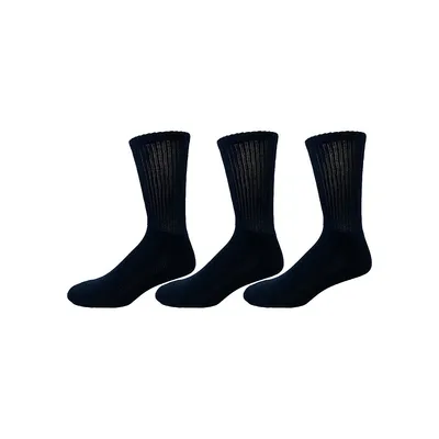 Men's 3-Pair Non-Binding Cushioned-Sole Crew Socks Pack