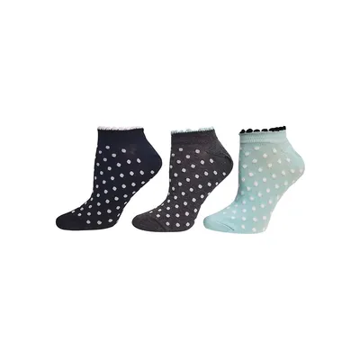 Women's 3-Pair Dotted Ankle Socks Pack