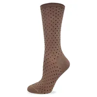 Women's Mini Dots Rayon From Bamboo-Blend Crew Socks