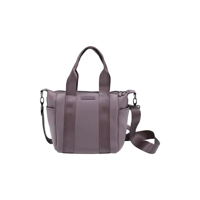 Sullivan Small Two-Tone Saffiano Leather Top-Zip Tote Bag