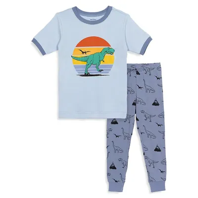 Boy's 2-Piece Dinosaur-Themed T-Shirt & Joggers Pyjama Set