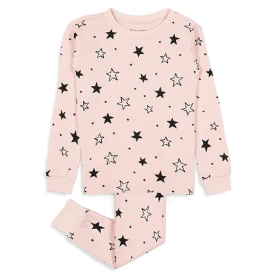 Girl's Sleep 2-Piece Stars Cotton Pyjama Set