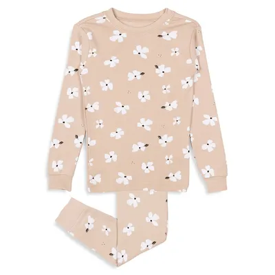 Little Girl's 2-Piece Printed Cotton Top & Pyjamas Set