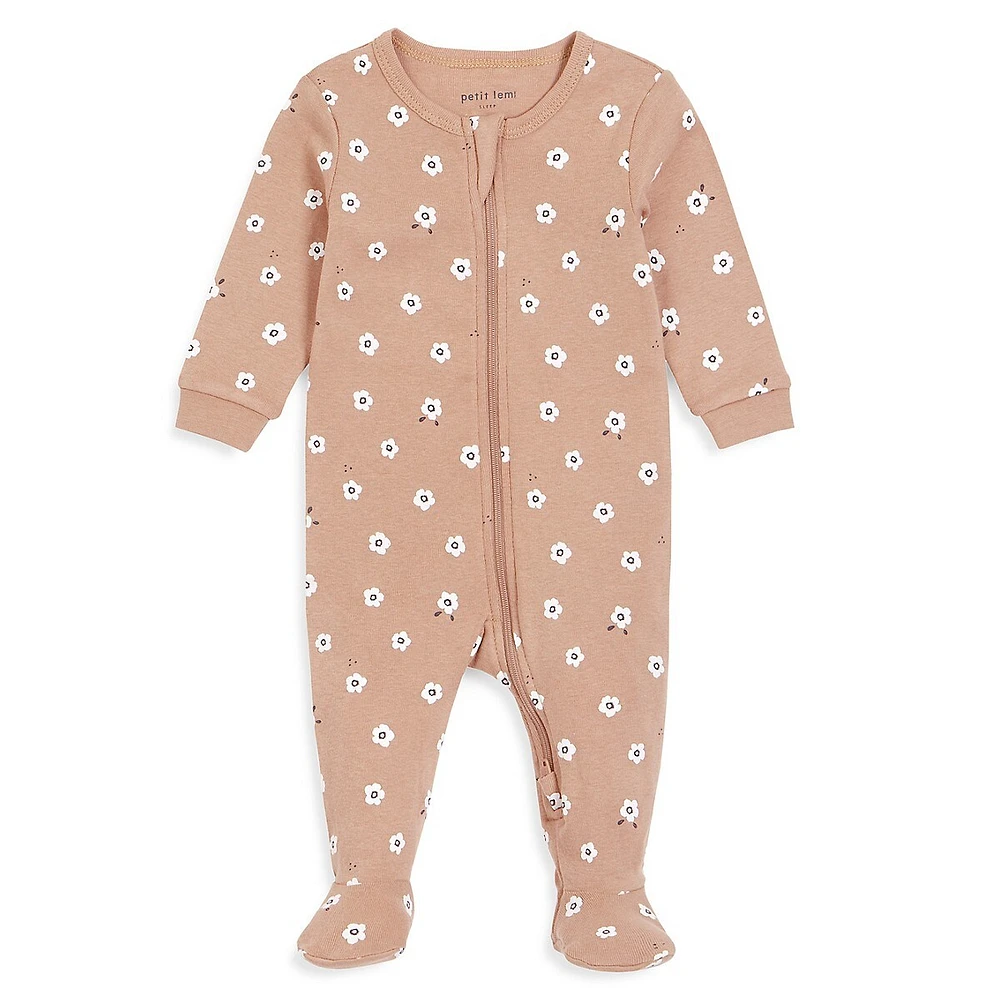 Baby Girl's Floral Footie