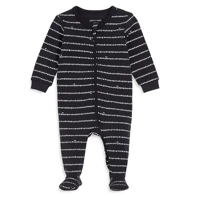Baby Boy's Panda Stripe Print Footed Sleeper